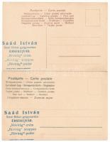 Érsekújvár, Nové Zámky; Saád István Szent Rókus gyógyszertára reklámja a hátoldalon / pharmacy adver...