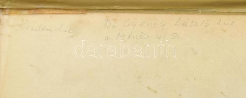 Olvashatatlan jelzéssel: Szentendrei panoráma. Golyóstoll, szén, papír, bal felső sarkában kisebb la...