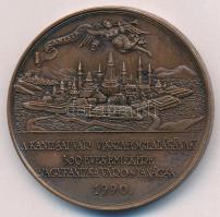 1990. "A kanizsai vár visszafoglalásának 300 éves emlékére Nagykanizsa Város Tanácsa" kétoldalas bronz emlékérem (42,5mm) T:UNC,AU