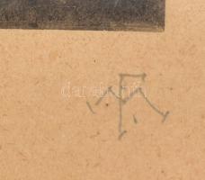 Miskolczy Ferenc (1899-1994): Bálványimádók, 1928. Rézkarc, papír, jelzett. Üvegezett fakeretben. 18...