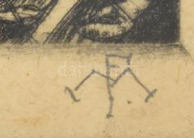 Miskolczy Ferenc (1899-1994): Feltámadás (A "Másvilág" c. sorozatból), 1924. Rézkarc, papí...