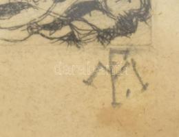 Miskolczy Ferenc (1899-1994): Az ítélet (a "Másvilág" c. sorozatból), 1924. Rézkarc, papír...