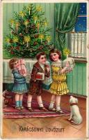 1915 Karácsonyi üdvözlet / Christmas greeting. G.G.K. No. 500. litho (szakadás / tear)