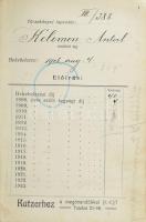 1908-1924 Budapesti Férfi-Szabók Ipartestülete tagsági könyv, benne rengeteg bélyeggel (6 oldalon), ...