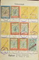 1908-1924 Budapesti Férfi-Szabók Ipartestülete tagsági könyv, benne rengeteg bélyeggel (6 oldalon), ...