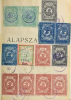 1908-1924 Budapesti Férfi-Szabók Ipartestülete tagsági könyv, benne rengeteg bélyeggel (6 oldalon), ...