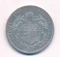 1869KB 1Ft Ag "Ferenc József / Angyalos címer" Körmöcbánya T:XF,VF
Hungary 1869KB 1 Forin...