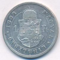 1883KB 1Ft Ag "Ferenc József / Barokk címer" T:VF 
Adamo M15