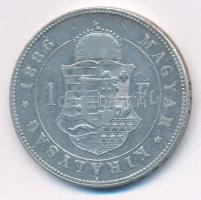 1886KB 1Ft Ag "Ferenc József / Barokk címer" T:VF kis karc
Adamo M15