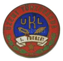 ~1960. "U.K.L. Üzemi Törzsgárda I. fokozat" zománcozott bronz jelvény (23mm) T:XF