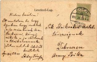 1907 Eger, Török mecset. Üdvözlő montázs borozó urakkal (EK)