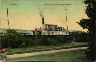 1911 Siófok, Baross gőzös megérkezése (EK)