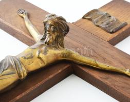 Nagy méretű feszület bronzírozott fém korpusszal 50 cm