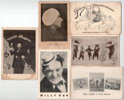 6 db régi cirkuszi képeslap akrobatákkal / 6 pre-1945 postcards of circus acrobats