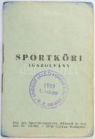 1960 Bp., A László Kórház sportigazolványa, fénykép nélkül, tagdíjbélyegekkel