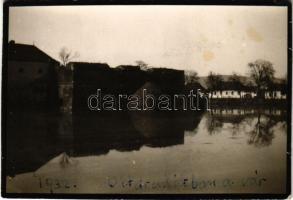 Fogaras, Fagaras; Az Olt áradása, vár / flood, castle. photo (8,5 cm x 5,9 cm) (vágott / cut)