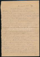 1950 Mindszent lelkes párttag levele Rákosi Mátyásnak címezve, melyben egy általa ismert személy elleni besúgási szolgálatait ajánlja fel 3 beírt oldal