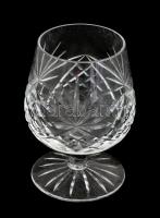 6 db kristály konyakos pohár, metszett üveg, hibátlan, m: 11 cm