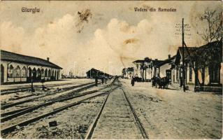 Giurgiu, Gyurgyevó, Gyurgyó; Vedere din Ramadan, Gara / railway station (fa)