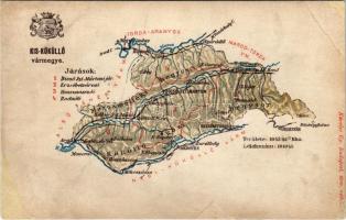 Kis-Küküllő vármegye térképe. Kiadja Károlyi Gy. / Map of Tarnava-Mica county (r)