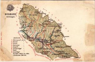 Máramaros vármegye térképe. Kiadja Károlyi Gy. / Map of Maramures county (r)