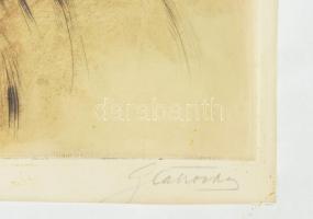 Glatz Oszkár(1872-1958)-Prihoda István (1891-1956): Anya gyermekével. Színezett rézkarc, papír. Glat...