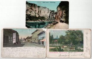 7 db RÉGI erdélyi város képeslap: Kolozsvár, Szászrégen, Bálványosfürdő, Herkulesfürdő, Lippa, Kazán...