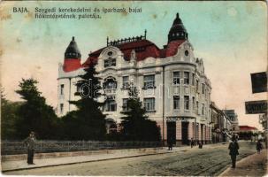 1916 Baja, Szegedi kereskedelmi és iparbank bajai fiókintézetének palotája, Goldschmidt üzlete, könyvnyomda. Wurmfeld Gyula kiadása (kis szakadás / small tear)