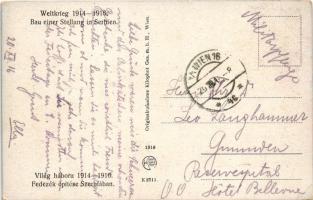 1916 Weltkrieg 1914-1916. Bau einer Stellung in Serbien / Világháború 1914-1916. Fedezék építése Sze...