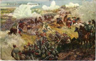 A metzi ütközet (1914. augusztus 21.) / WWI German and Austro-Hungarian K.u.K. military art postcard, Battle of Metz (Rb)