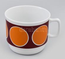 6 db Zsolnay retro porcelán bögre. Matricás, jelzett, hibátlan d:9,5 cm, m: 7,5 cm