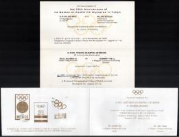 1989, 1993 2 db olimpiai emlékvacsora meghívó