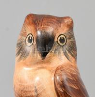 Bodrogkeresztúri könyves bagoly, kézzel festett, jelzett, hibátlan, 13x9,5x12 cm