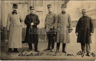 1918 Praha, Prag, Prague; Osztrák-magyar tisztek csoportja / WWI Austro-Hungarian K.u.K. military, group of officers. photo