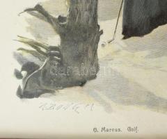 Otto Marcus (1863-1952): Golfozó hölgy. Színes rotációs fametszet, papír, R. Bong kiadása, üvegezett...