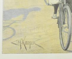 Carl Hermann Kuechler (1866-1903): Kerékpározó társaság (Radfahrer-Corso auf der Digue zu Ostende). ...