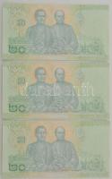 Thaiföld 2018. 20B (3x) sorszámkövetők T:UNC Thailand 2018. 20 Baht (3x) sequential serials C:UNC