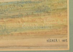 Hégner Izidór (1848-1887): Villa, 1867. Akvarell, papír. Jelezve jobbra lent. Kissé foltos. Üvegezet...