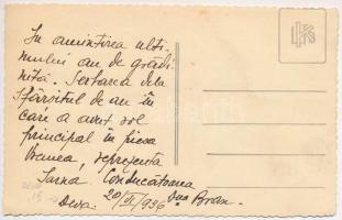 1936 Déva, Iskolai előadás jelmezbe öltözött gyerekekkel / school play, children in costumes. photo