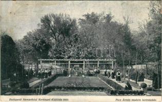 Budapest XIV. Városliget, Budapesti Nemzetközi Kertészeti Kiállítás 1910. Pecz Ármin modern kertrészlete (ázott / wet damage)