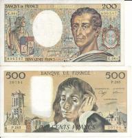 Franciaország 1988. 500Fr + 1989. 200Fr T:F France 1988. 500 Francs + 1989. 200 Francs C:F