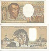 Franciaország 1988. 500Fr + 1989. 200Fr T:F France 1988. 500 Francs + 1989. 200 Francs C:F