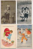 13 db RÉGI képeslap vegyes minőségben: gyerekek / 13 pre-1945 postcards in mixed quality: children