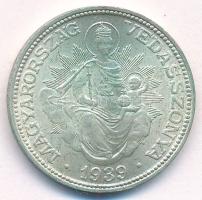 1939. 2P Ag "Madonna" T:AU,XF patina, kis ph