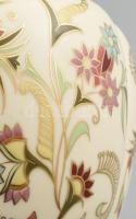 Zsolnay virág mintás áttört kaspó. Kézzel festett, jelzett, hibátlan. Rigó M. 17 cm
