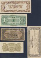 Ázsia-Óceánia/Japán megszállás/II.V.H. 1940-es évek 5 klf db T:I-,II