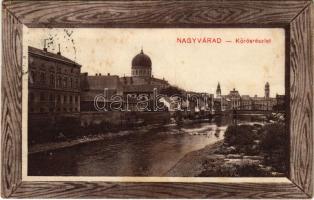 1911 Nagyvárad, Oradea; Körös részlet, zsinagóga, híd / Cris riverside, synagogue, bridge (fl)