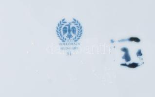 Hollóházi porcelán Erika mintás tálka 20 cm és ékszertartó d: 8 cm Kézzel festett, jelzett, apró lep...