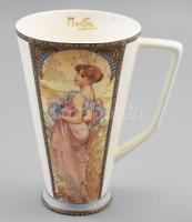 Goebel Alphonse Mucha dekorral díszített porcelán bögre. Levonóképes, jelzett, hibátlan, 15 cm