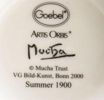 Goebel Alphonse Mucha dekorral díszített porcelán bögre. Levonóképes, jelzett, hibátlan, 15 cm